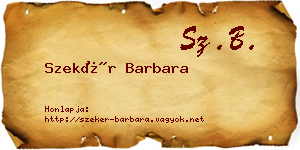 Szekér Barbara névjegykártya
