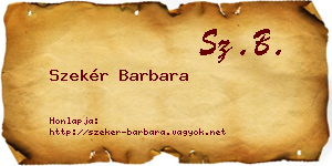 Szekér Barbara névjegykártya